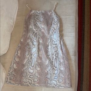 Textured scrappy back mini dress snakesprint
